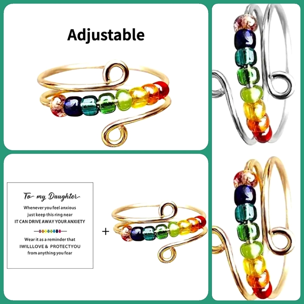 🌷3/$20🌷NWT Gold Seed Bead Anxiety/Fidget Ring